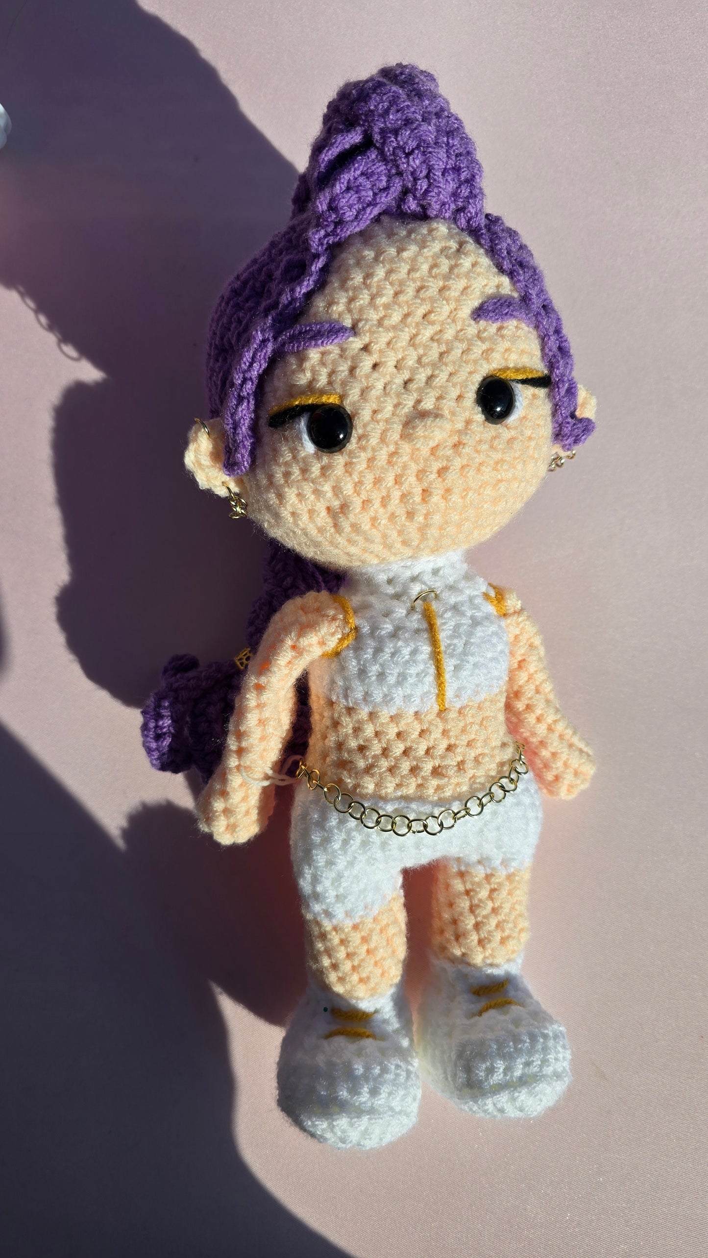 Lavender Warrior Crochet Doll – K-Pop Inspired Fantasy Amigurumi