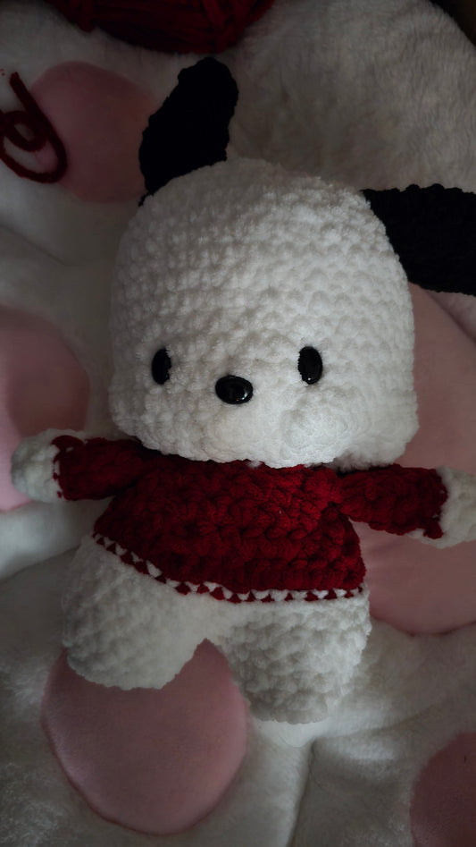Handmade Crochet White Puppy Plush – Cozy Winter Edition 🐶❤️